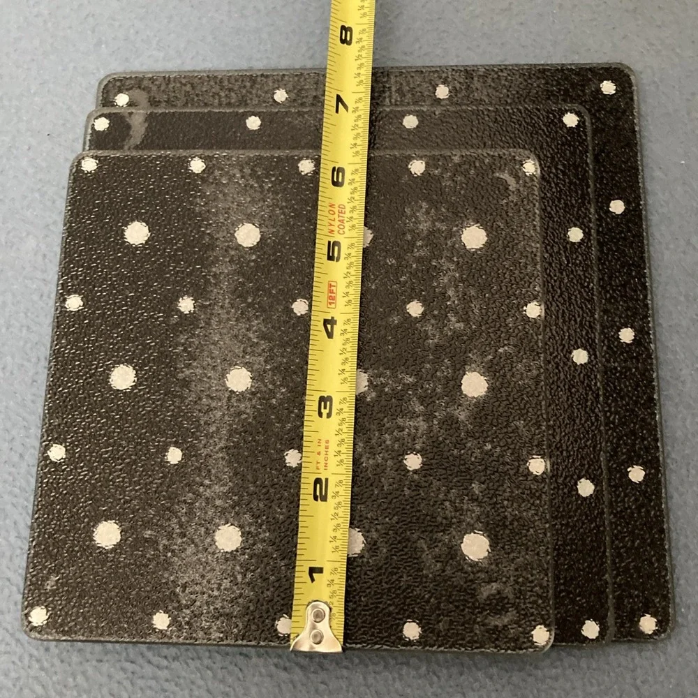 Temp-tations by Tara Polka Dot Black 3-Piece Contemporary Square Trivet Set READ